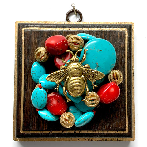 Wooden Frame with Grande Bee on Necklace (4