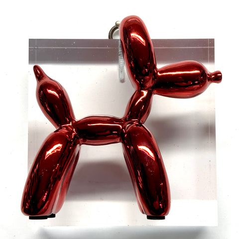 Lucite Acrylic Frame with Balloon Dog / Slight Imperfections (3.75” wide)