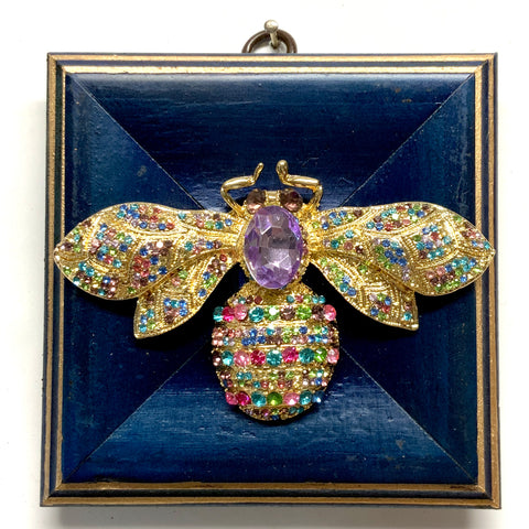 Painted Frame with Large Sparkle Bee (4.25