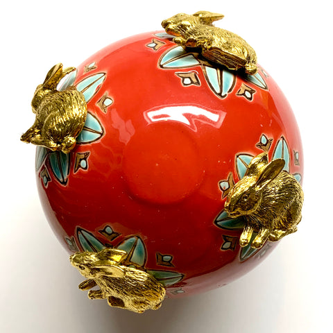 Ceramic Ball Frame with Bunnies (4