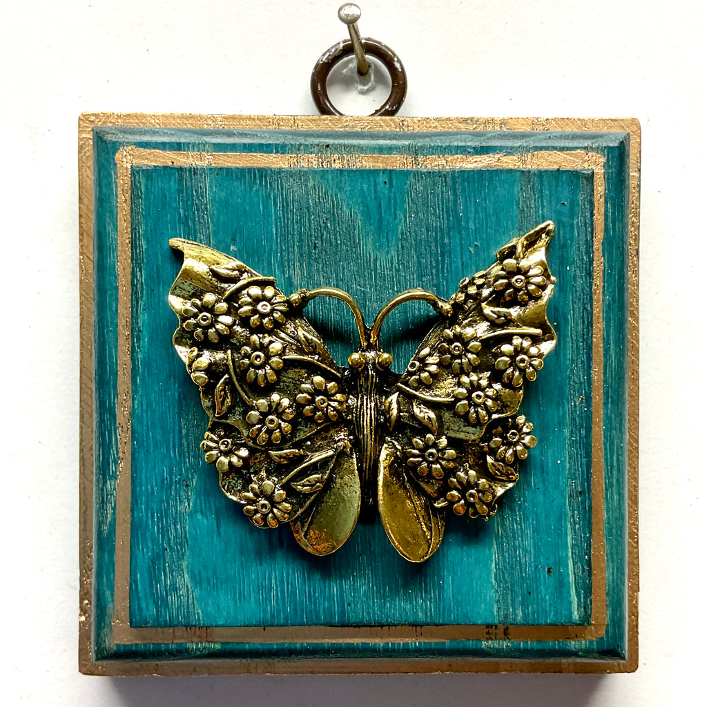 Blue Waxed Frame with Butterfly (3.5
