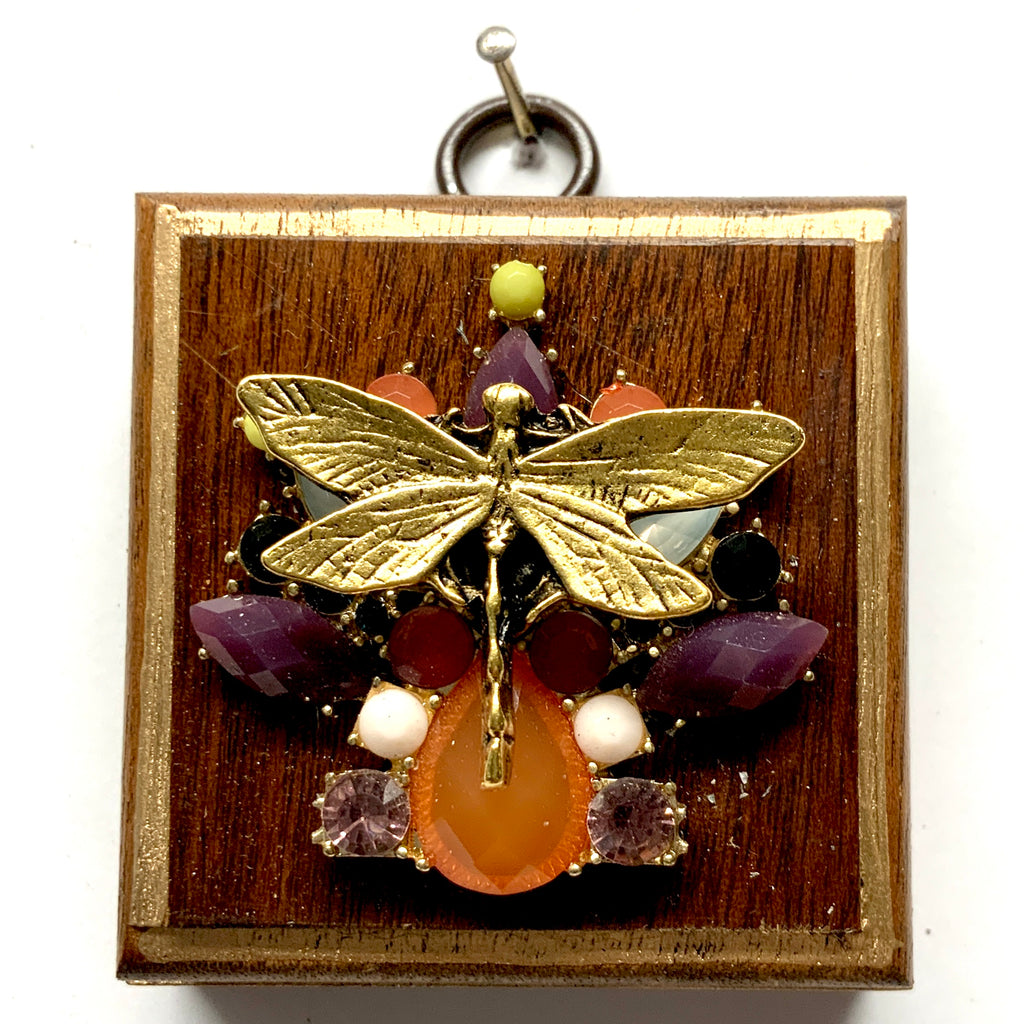 Wooden Frame with Dragonfly on Brooch (2.5