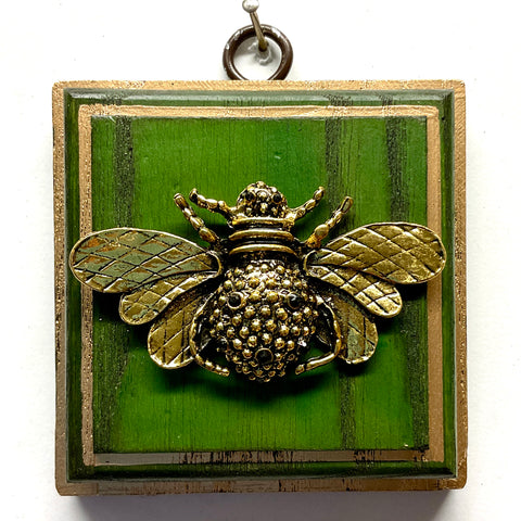 Green Waxed Frame with Queen Bee (3.5