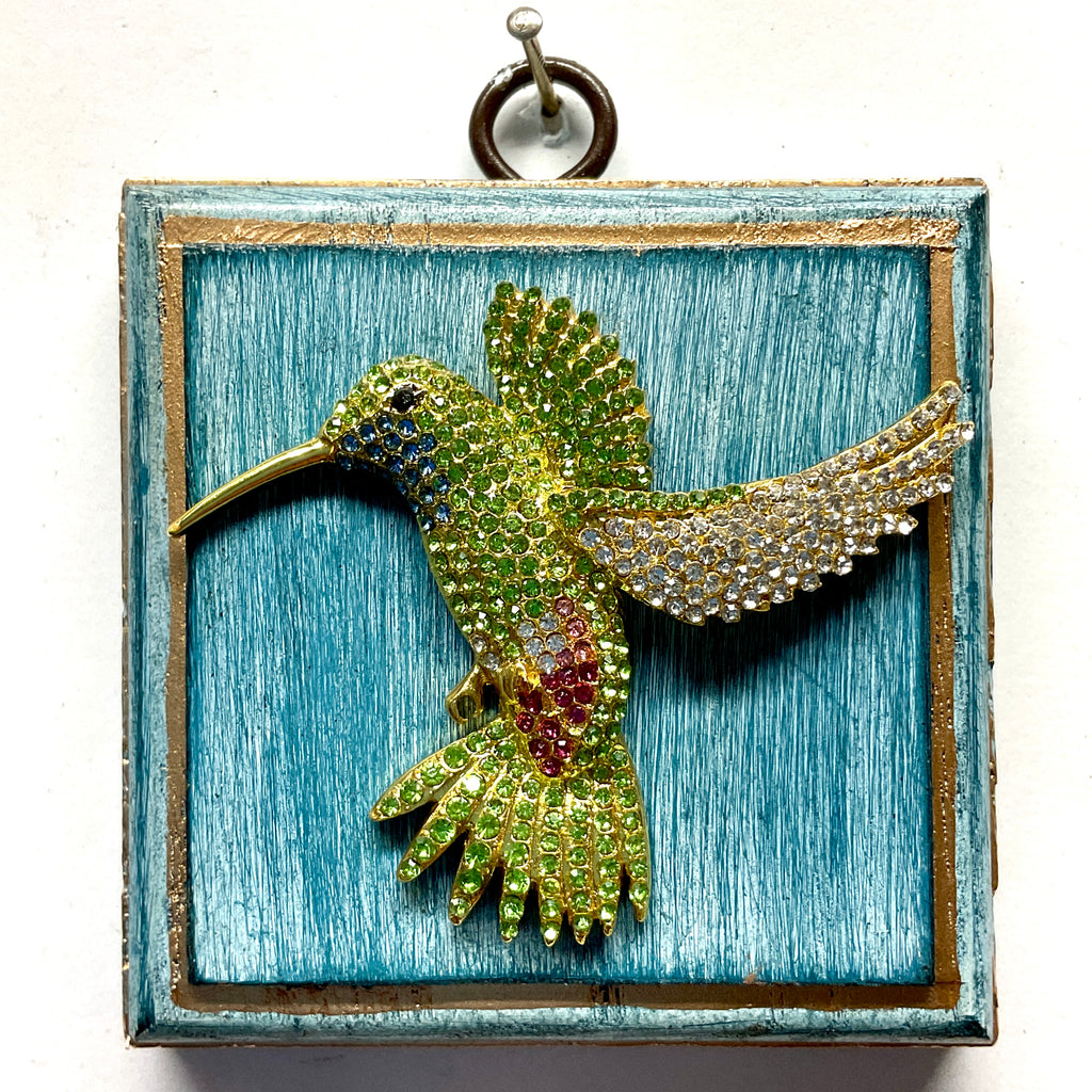 Blue Waxed Frame with Hummingbird (3.5