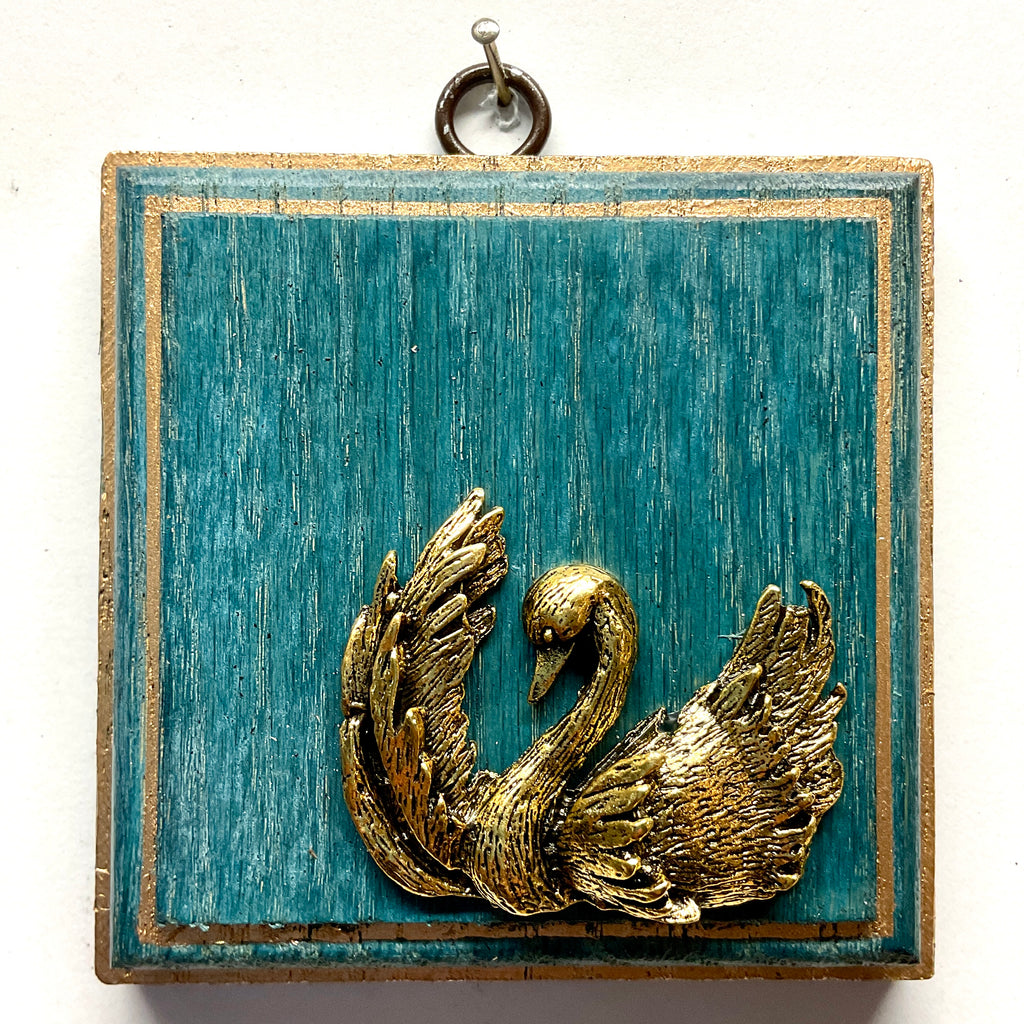 Blue Waxed Frame with Swan (4