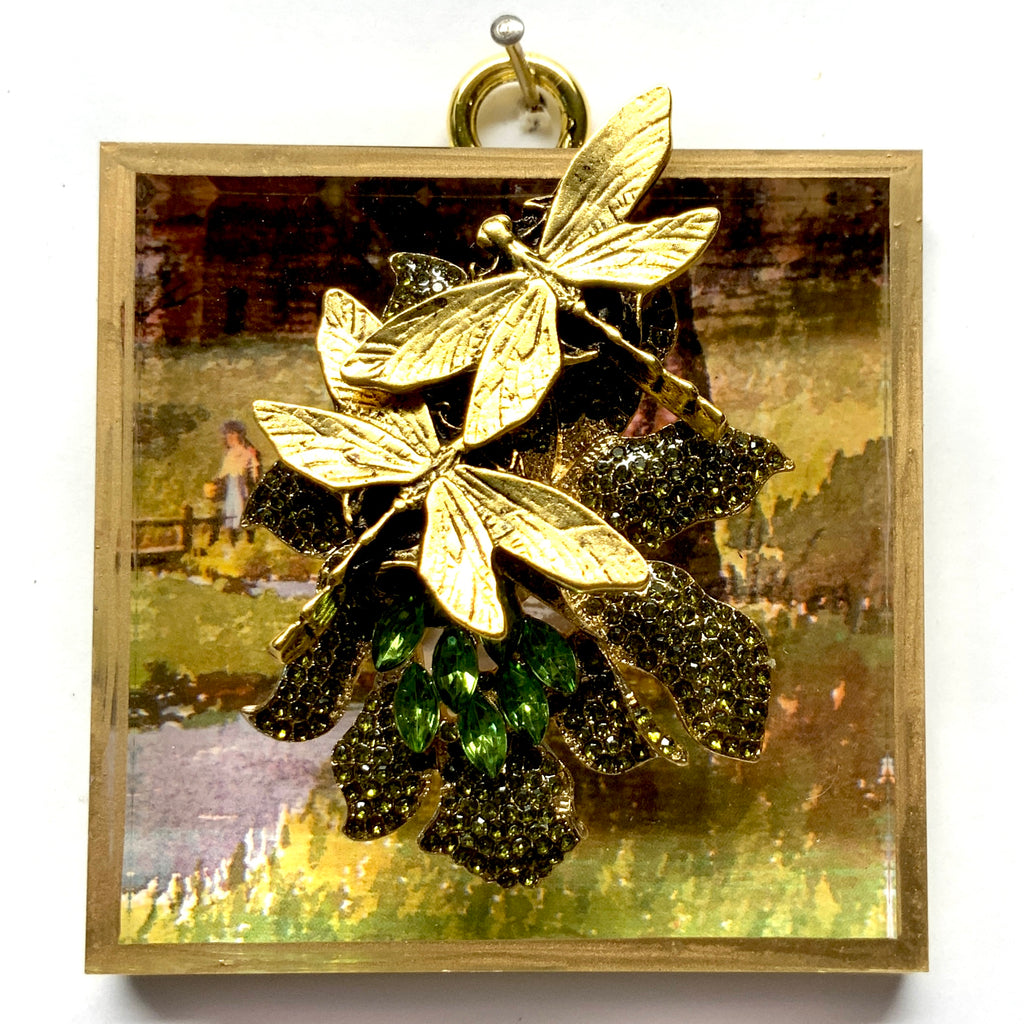 Acrylic Frame with Dragonflies on Brooch / Slight Imperfections (3