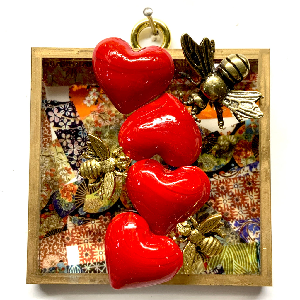 Acrylic Frame with Bees on Hearts / Slight Imperfections (3