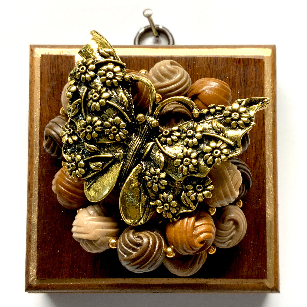 Wooden Frame with Butterfly on Necklace (3.25
