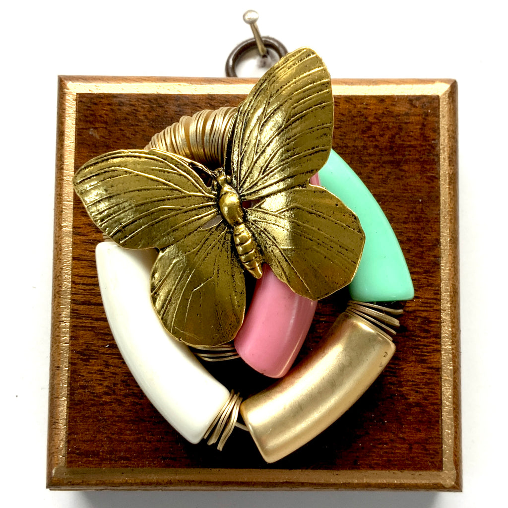 Wooden Frame with Butterfly on Necklace (3.25
