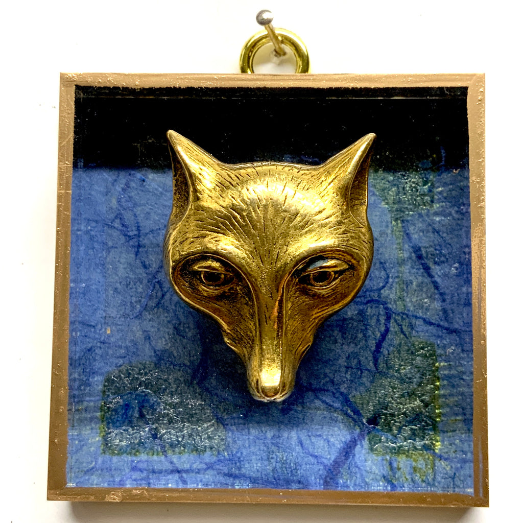 Acrylic Frame with Fox on Marbled Paper / Slight Imperfections (3