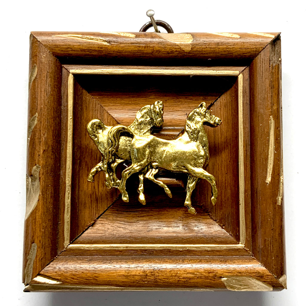 Wooden Frame with Horses (4