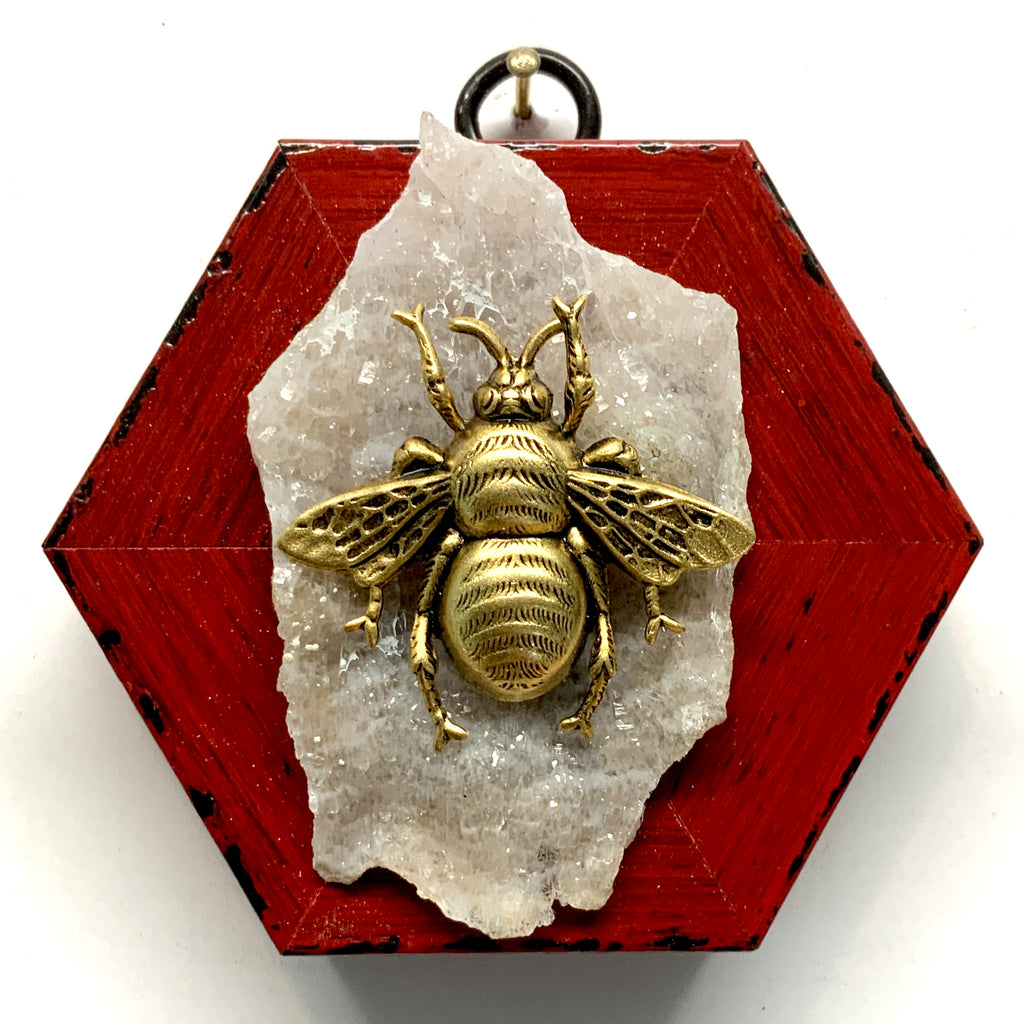 Modern Lacquered Frame with Grande Bee on Stone (3.25” wide)