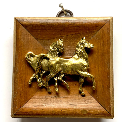 Wooden Frame with Horses (3