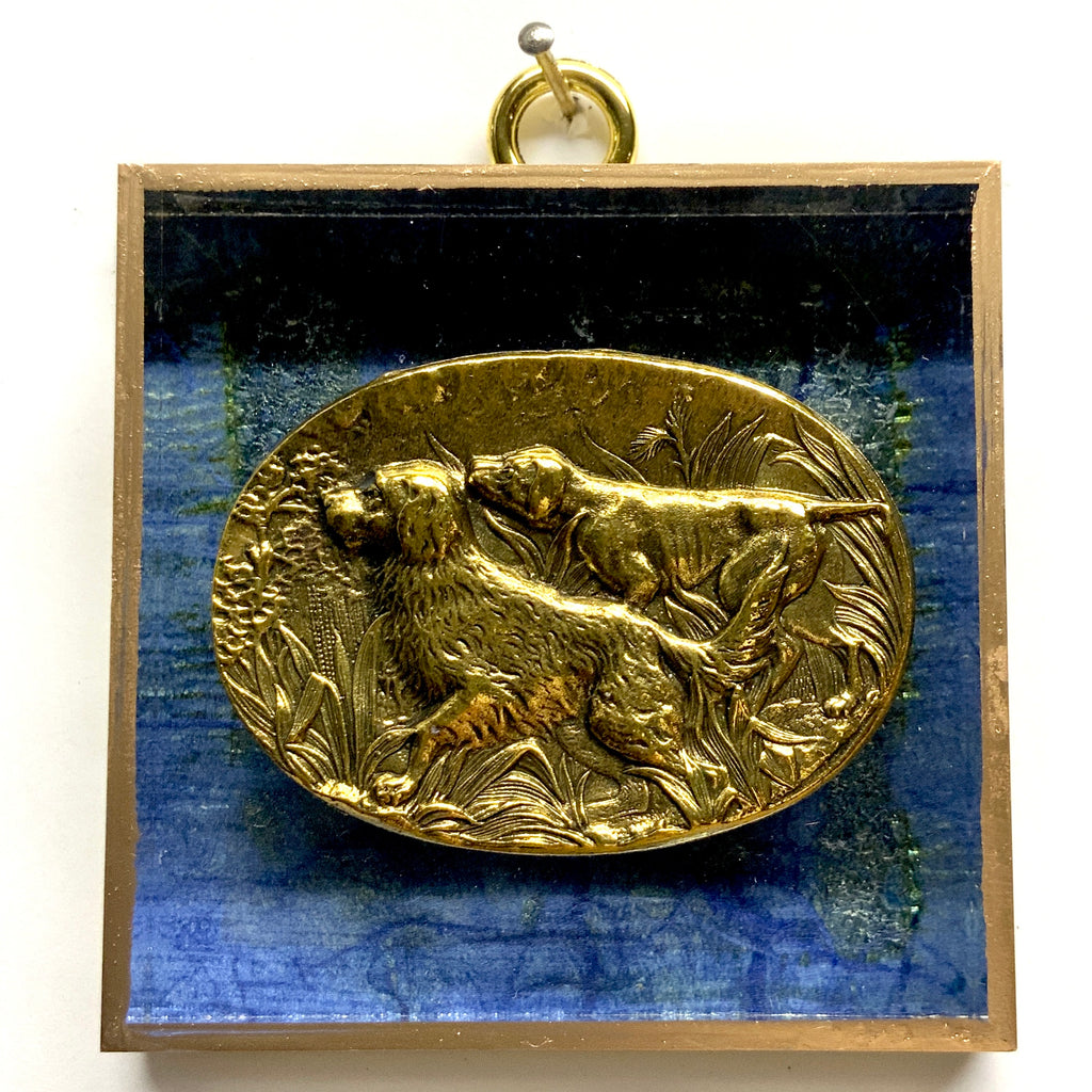 Acrylic Frame with Sporting Dogs on Marbled Paper / Slight Imperfections (3