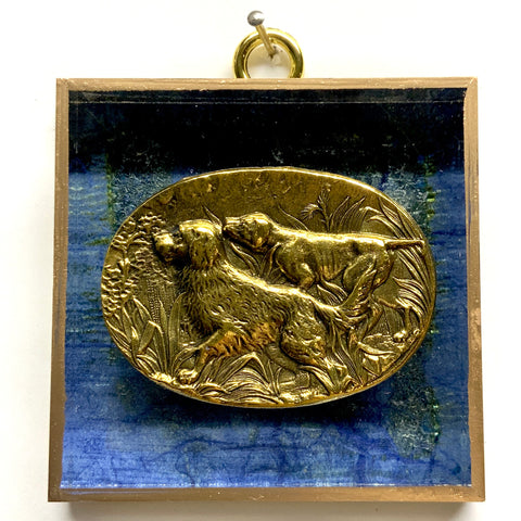 Acrylic Frame with Sporting Dogs on Marbled Paper / Slight Imperfections (3