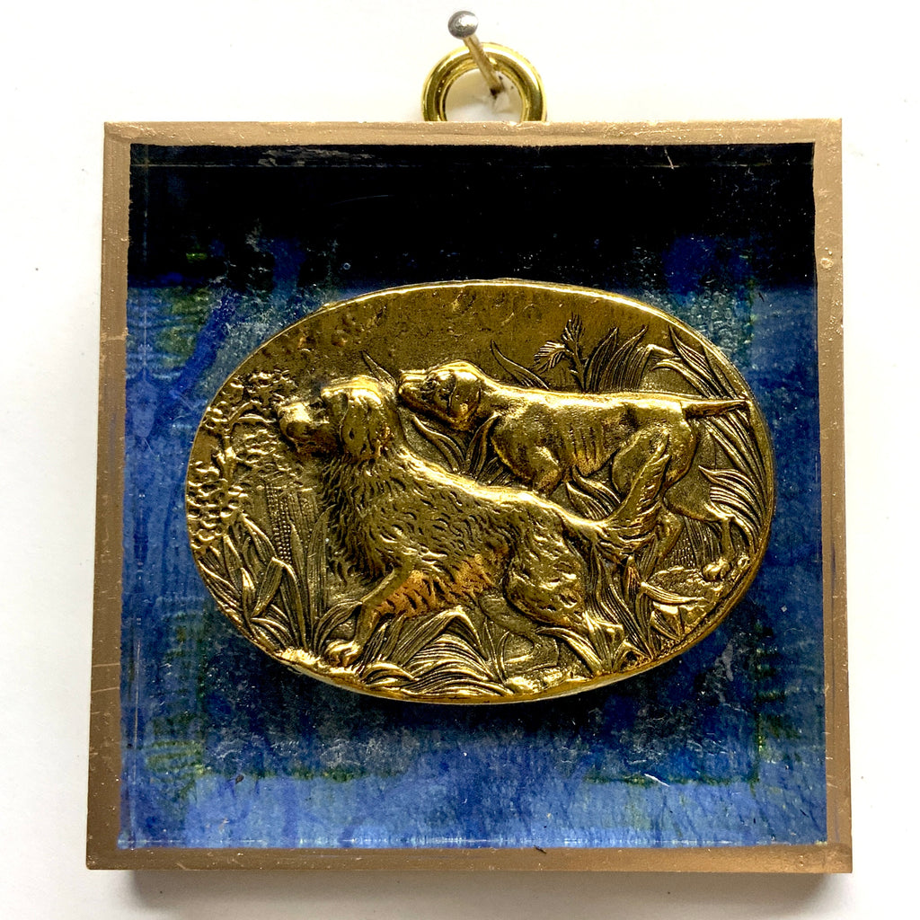 Acrylic Frame with Sporting Dogs on Marbled Paper / Slight Imperfections (3