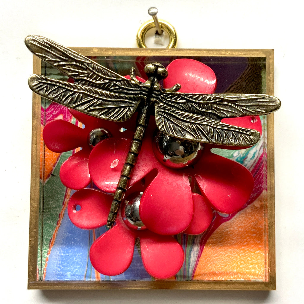 Acrylic Frame with Dragonfly on Necklace / Slight Imperfections (3