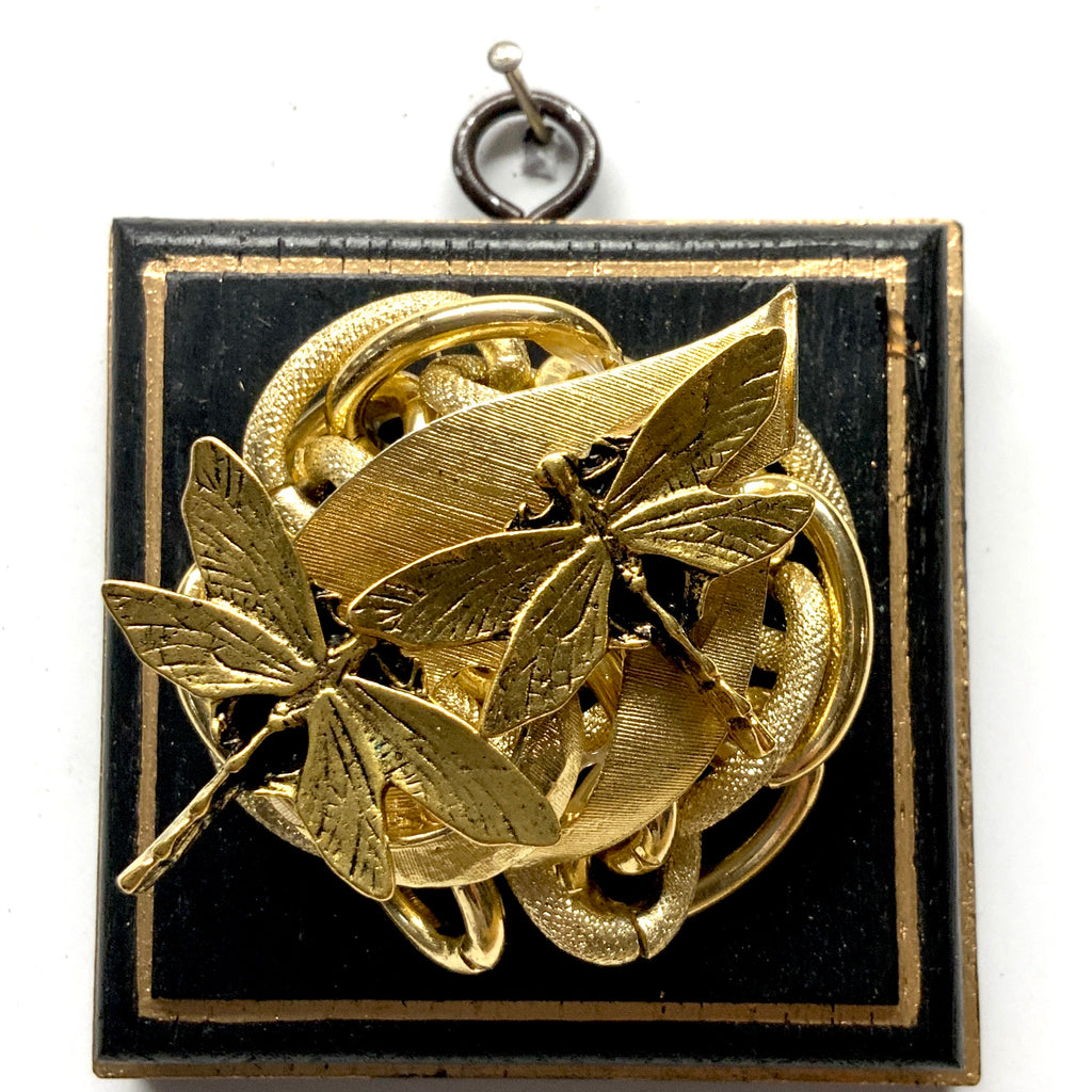 Painted Frame with Dragonflies on Necklace (3.25
