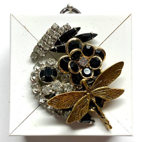 Modern Lacquered Frame with Dragonfly on Brooch (2.5