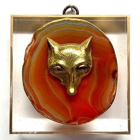 Acrylic Frame with Fox on Agate / Slight Imperfections (4