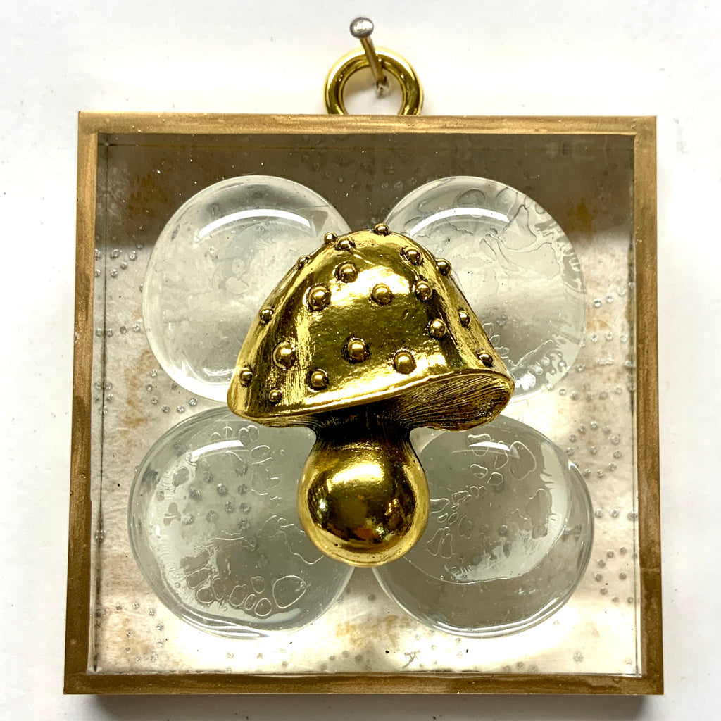 Acrylic Frame with Mushroom on Glass Beads / Slight Imperfections (3