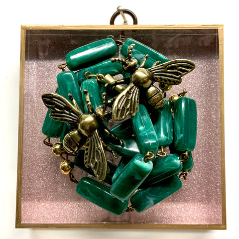 Acrylic Frame with Bees on Necklace / Slight Imperfections (4