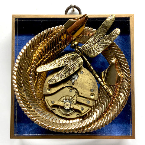 Acrylic Frame with Dragonfly on Watch Movement / Slight Imperfections (4