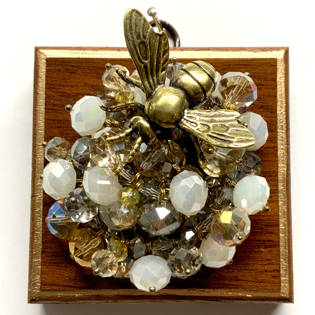 Wooden Frame with Bee on Necklace (3.25