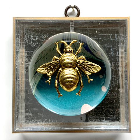 Acrylic Frame with Grande Bee and Acrylic Orb on Metallic Paper / Slight Imperfections (4