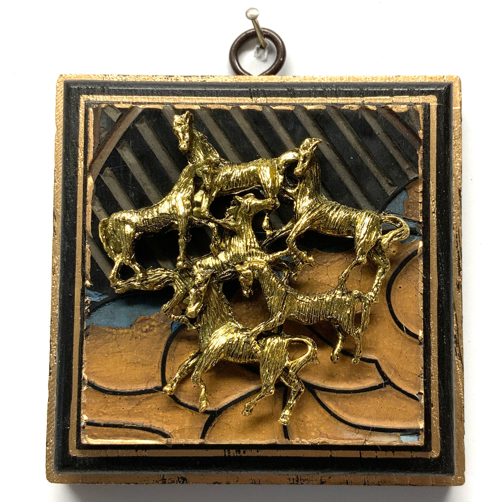 Painted Frame with Horses on Coromandel (4
