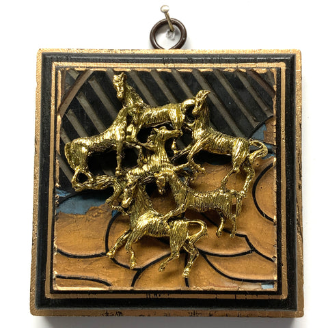 Painted Frame with Horses on Coromandel (4
