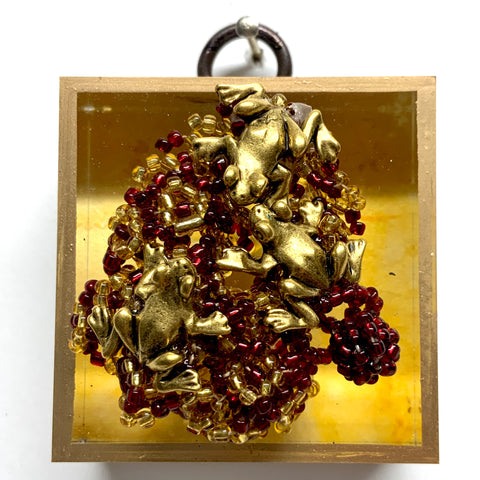 Acrylic Frame with Frogs on Necklace / Slight Imperfections (2