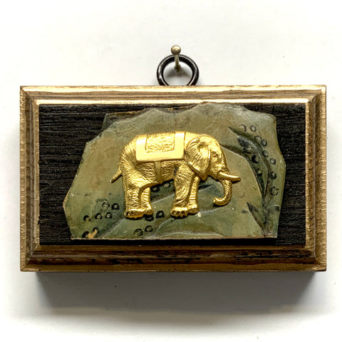 Bourbon Barrel Frame with Elephant on Antique Jade (3.75” wide)