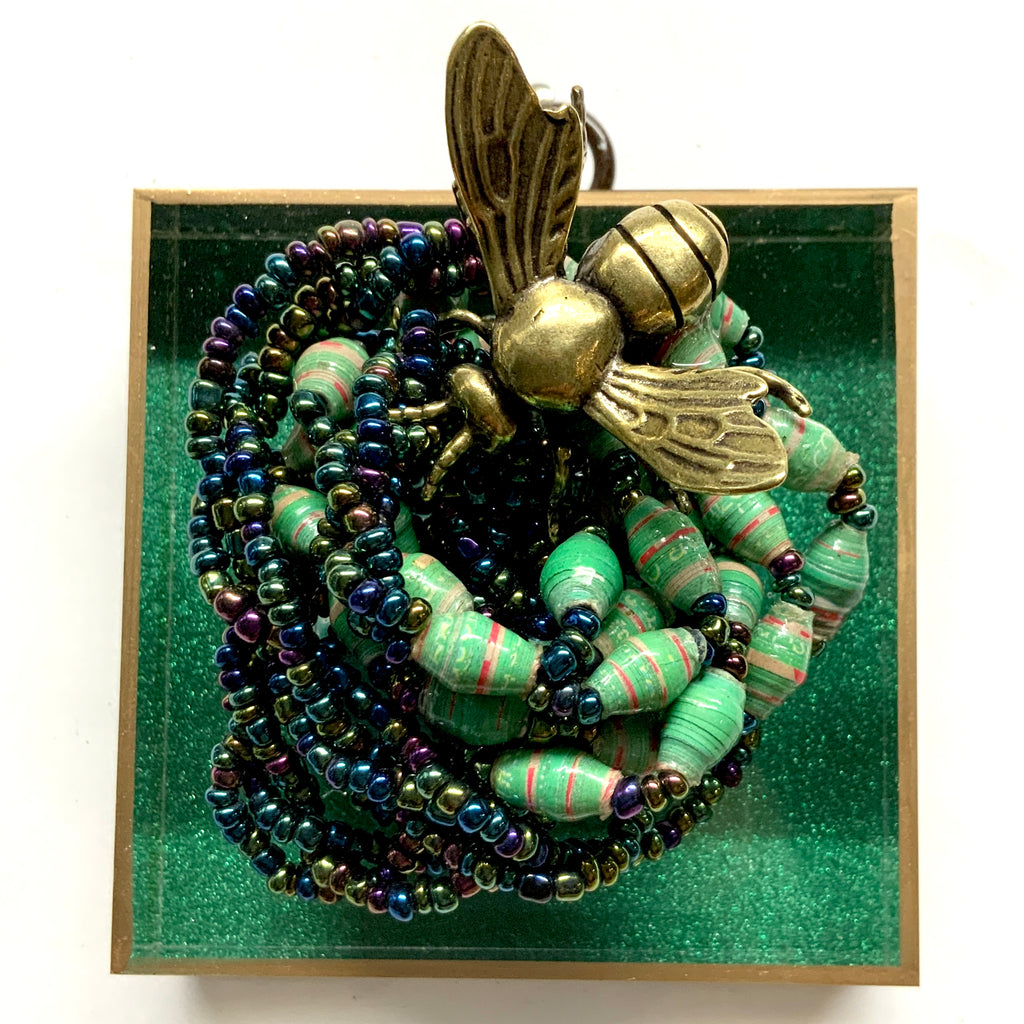 Acrylic Frame with Bee on Necklace / Slight Imperfections (3