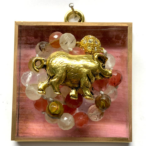 Acrylic Frame with Pig on Necklace / Slight Imperfections (3