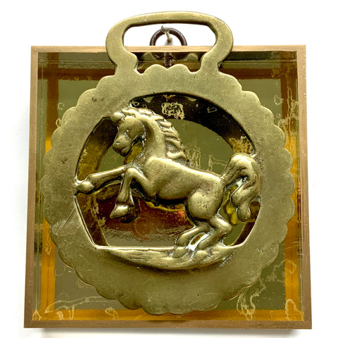 Acrylic Frame with Horse Brass on Mylar / Slight Imperfections (4