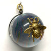 Acrylic Dome Frame with Grande Bee on Marbled Paper / Slight Imperfections (2.5