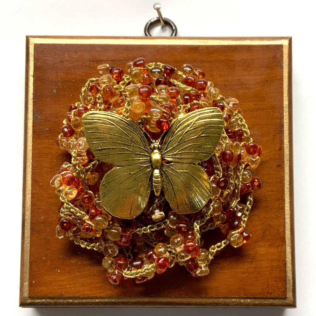 Wooden Frame with Butterfly on Necklace (4.5