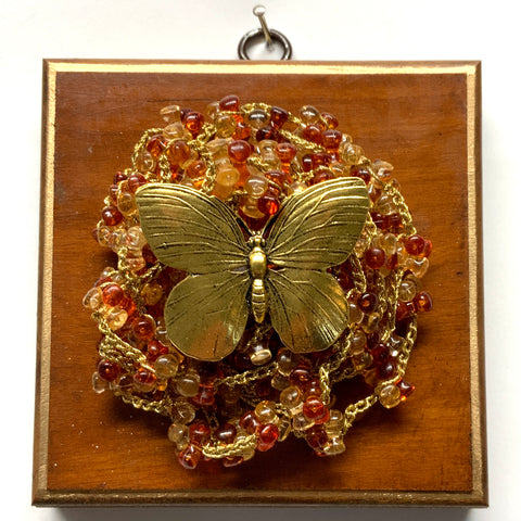 Wooden Frame with Butterfly on Necklace (4.5