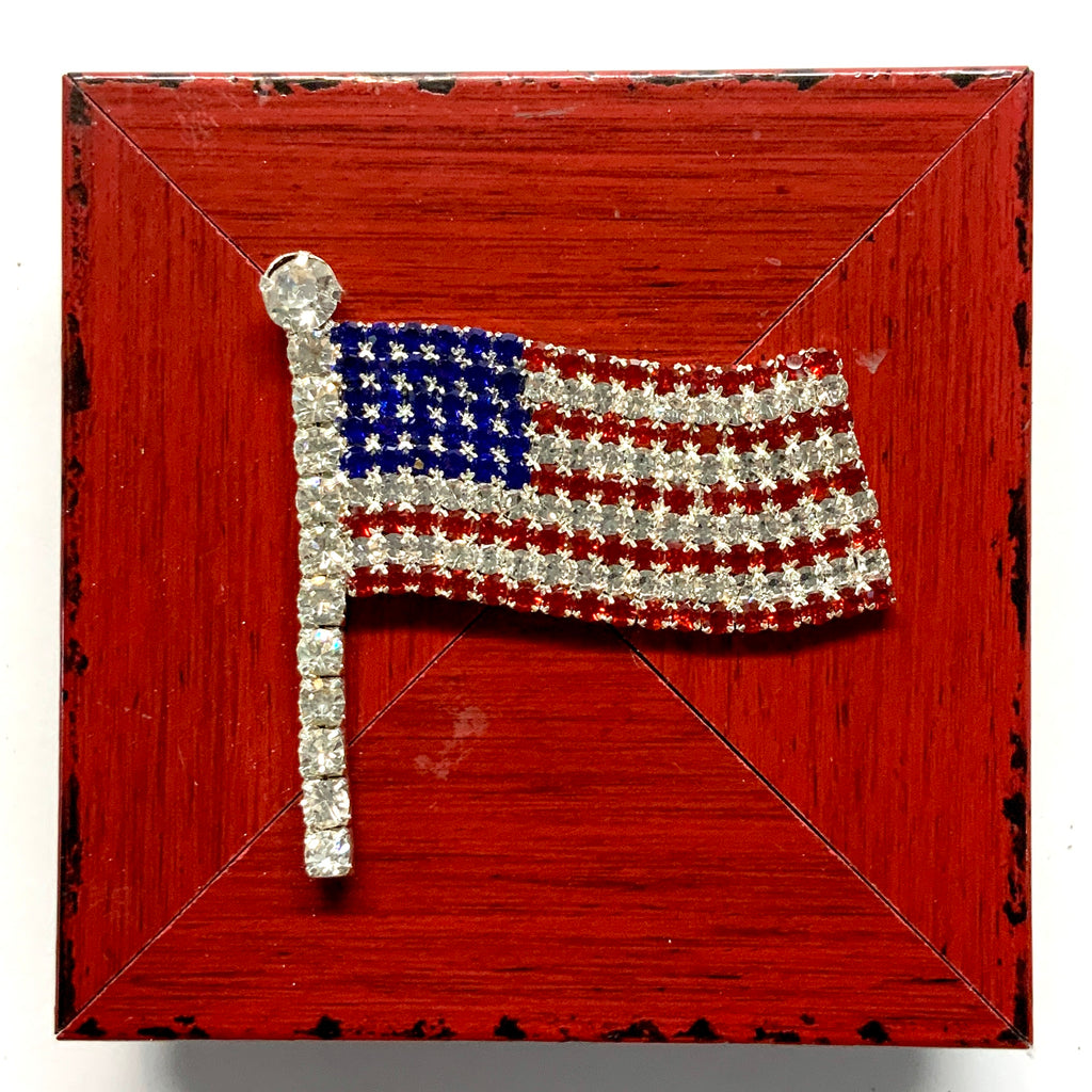 Modern Lacquered Frame with Sparkle American Flag (3” wide)