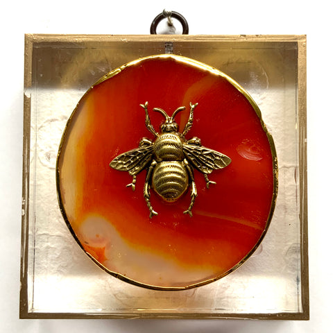 Acrylic Frame with Grande Bee on Agate / Slight Imperfections (4