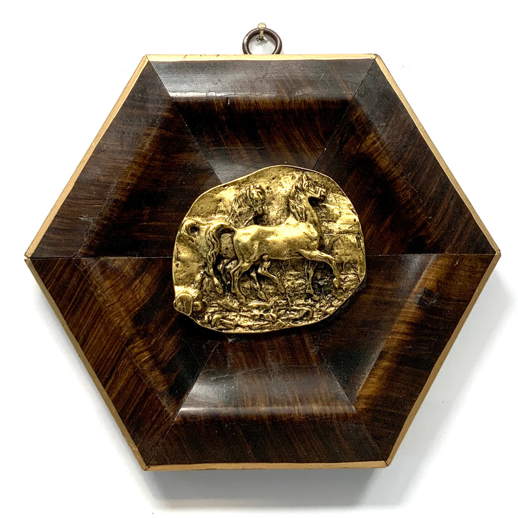 Burled Frame with Horses (6.5” wide)