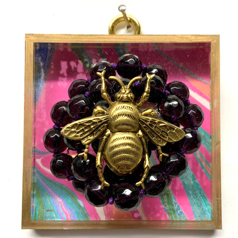 Painted Frame with Grande Bee on Necklace / Slight Imperfections (3