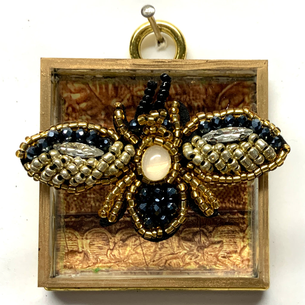 Acrylic Frame with Beaded Bee / Slight Imperfections (2