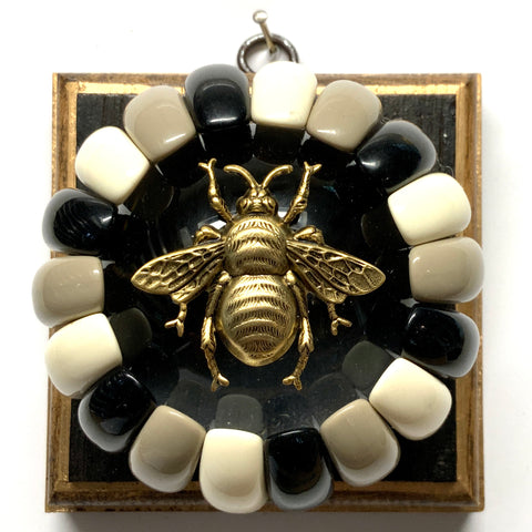 Bourbon Barrel Frame with Grande Bee on Acrylic Dome / Slight Imperfections (3.75