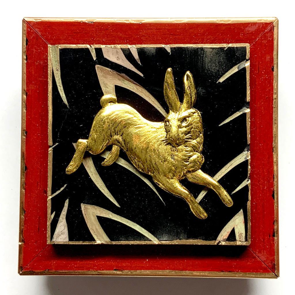 Modern Lacquered Frame with Hare on Coromandel (3