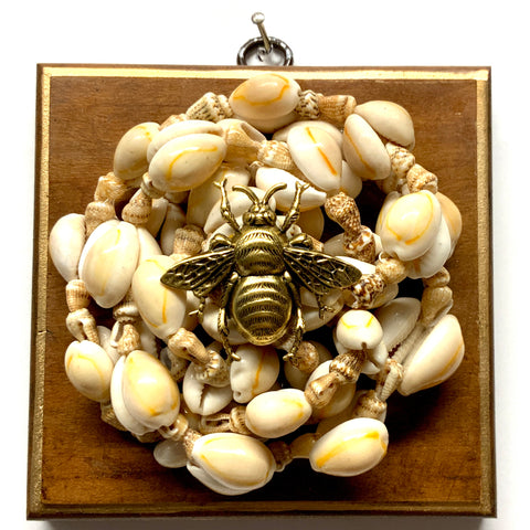 Wooden Frame with Grande Bee on Necklace (4.5