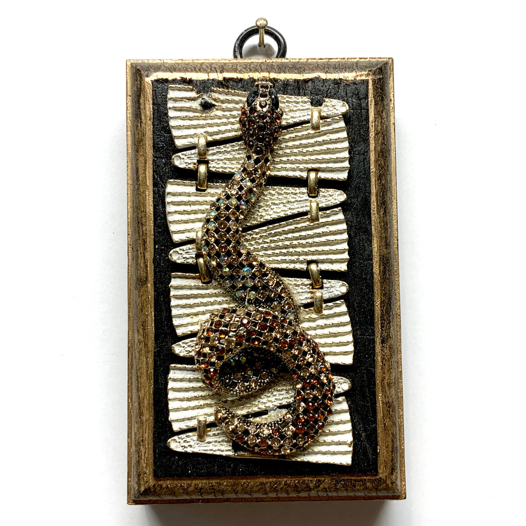 Bourbon Barrel Frame with Sparkle Snake on Necklace (2.75” wide)