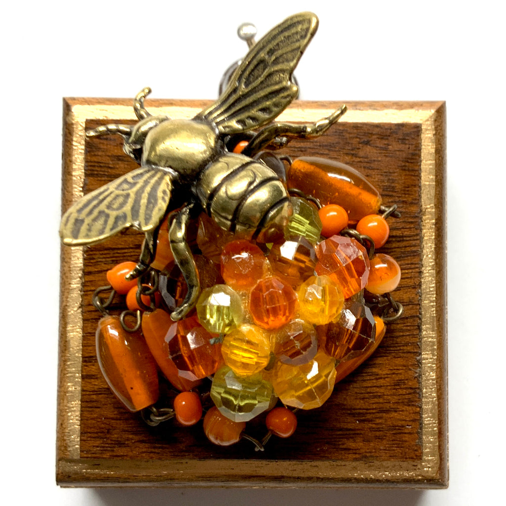 Wooden Frame with Bee on Necklace (2.5