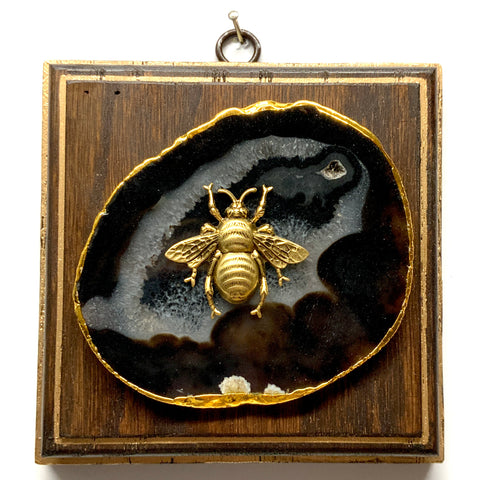 Wooden Frame with Grande Bee on Agate (5